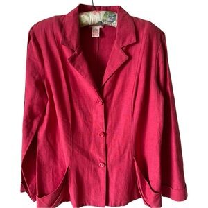 April Cornell Pink Cotton Blazer Size L